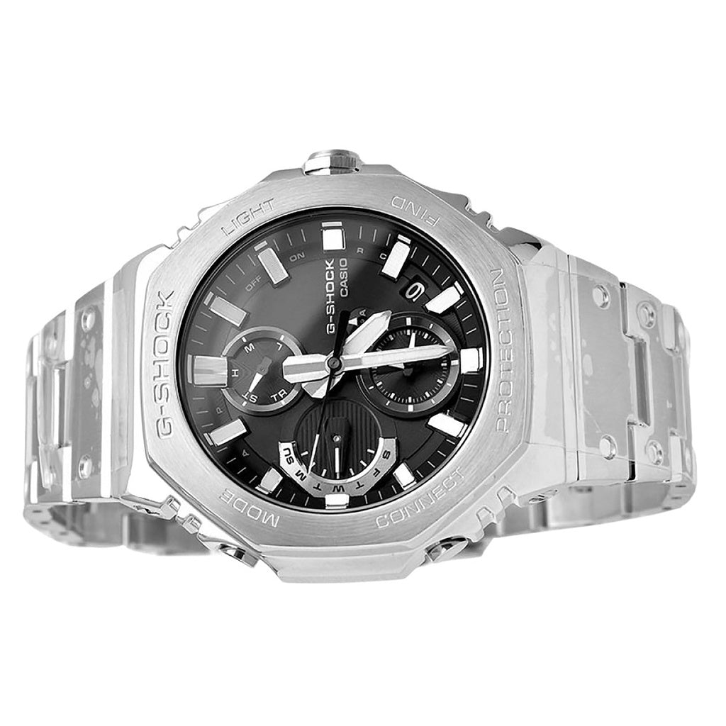 Casio G-Shock Full Metal Analog Chronograph Smartphone Link Black Dial Tough Solar GMC-B2100D-1A GMCB2100D-1 200M Men's Watch