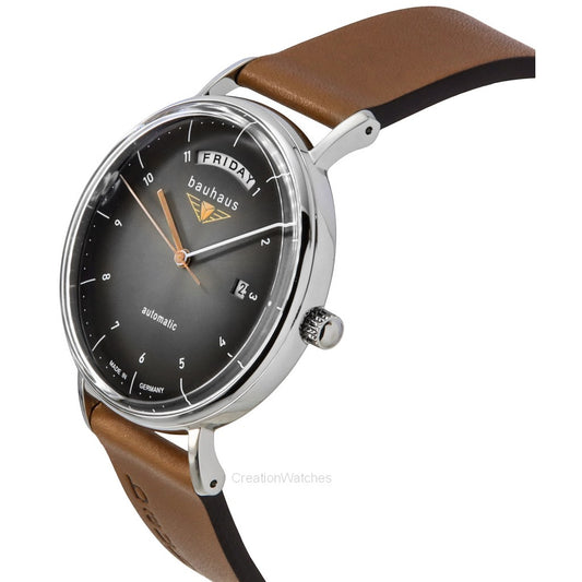 Bauhaus Classic Leather Strap Anthracite Dial Automatic 21622 Men's Watch