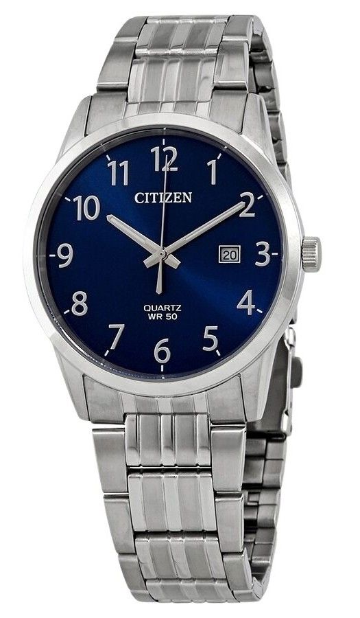 Citizen Stainless Steel Blue Dial Quartz BI5000-52L Men's Watch - High-Quality Watch