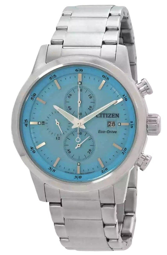 Citizen Chronograph Stainless Steel Blue Dial Eco-Drive CA0748-80L 100M Men's Watch - High-Quality Watch