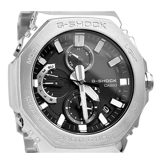 Casio G-Shock Full Metal Analog Chronograph Smartphone Link Black Dial Tough Solar GMC-B2100D-1A GMCB2100D-1 200M Men's Watch
