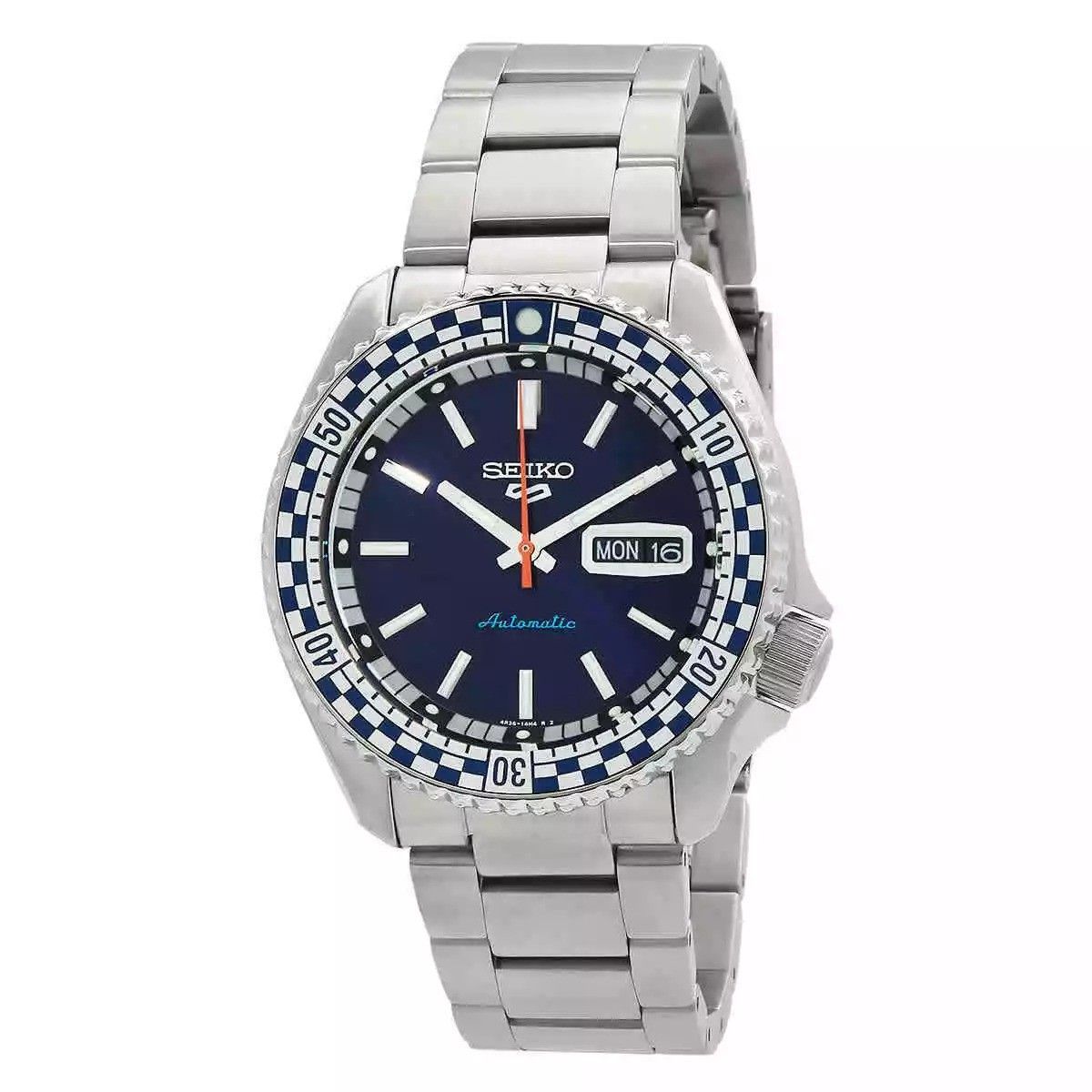 Seiko 5 Sports SKX Series Checker Flag Special Edition Petrol Blue Dial Automatic SRPK65K1 100M Men's Watch - High-Quality Watch