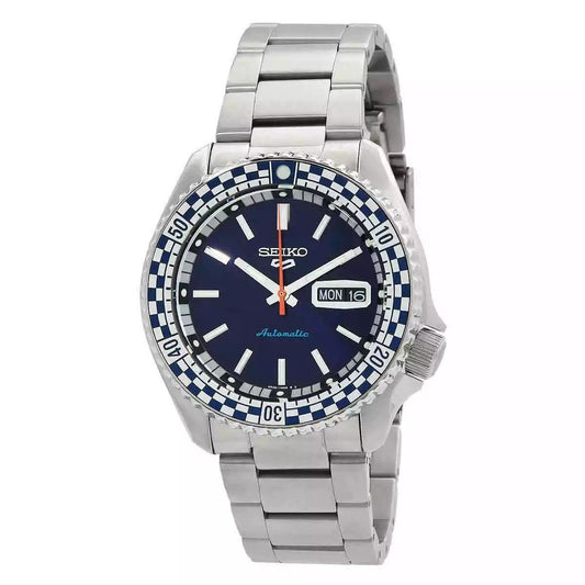 Seiko 5 Sports SKX Series Checker Flag Special Edition Petrol Blue Dial Automatic SRPK65K1 100M Men's Watch - High-Quality Watch
