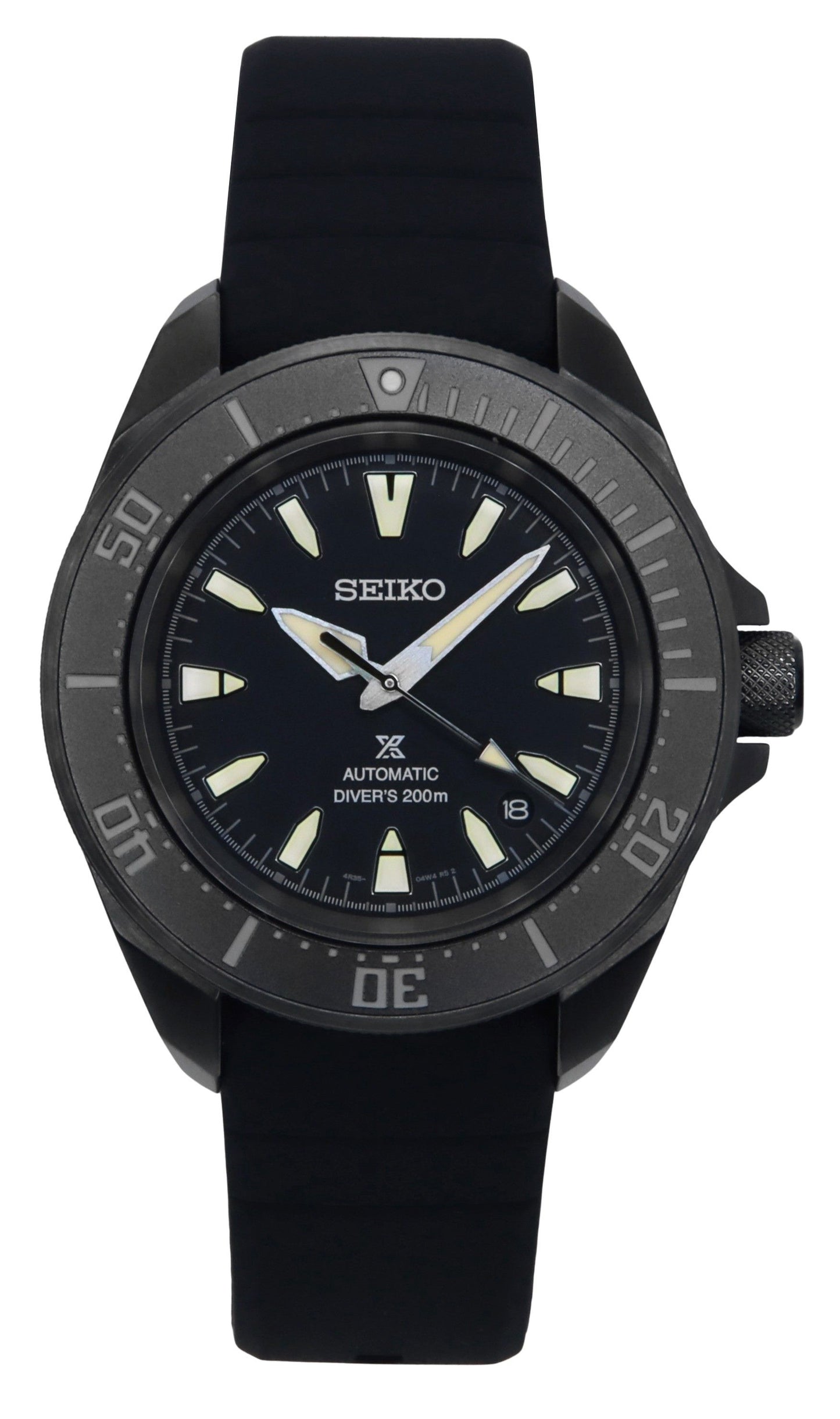 Seiko Prospex Sea Samurai Shog-urai Silicone Strap Black Dial Automatic Diver's SRPL15K1 200M Men's Watch - High-Quality Watch